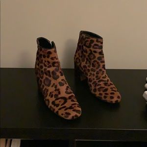 Zara pony hair leopard bootie